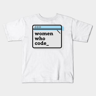 Women Who Code Blue Kids T-Shirt